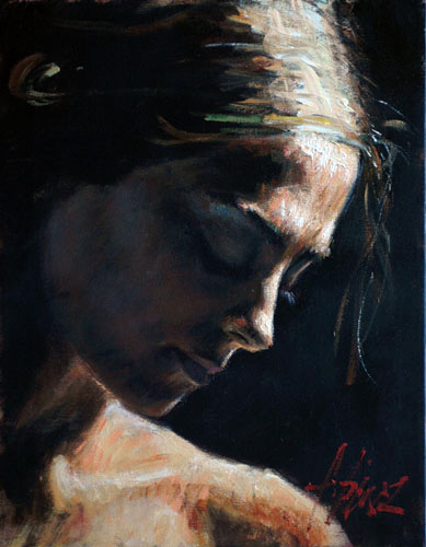 portrait of lucy painting - Fabian Perez portrait of lucy art painting